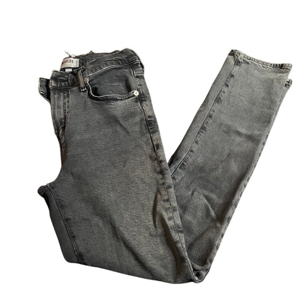 AGOLDE Toni High Rise Slim Straight Leg Jeans Black Charcoal Wash 25 A133E-3002